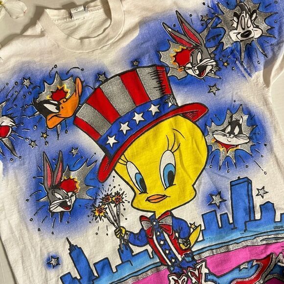 Vintage Looney Tunes Tweety Bird 90s Oversized Graphic T Shirt - Picture 5 of 11